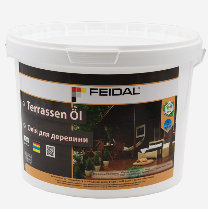 Масло для древесины Feidal Terrassen Öl 9 л - фото 1 Масло для древесины Feidal Terrassen Öl 9 л - фото 1