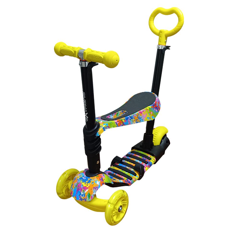 Самокат детский Bambi SC20482 5в1 4-х колесный со светом Желтый (51493)