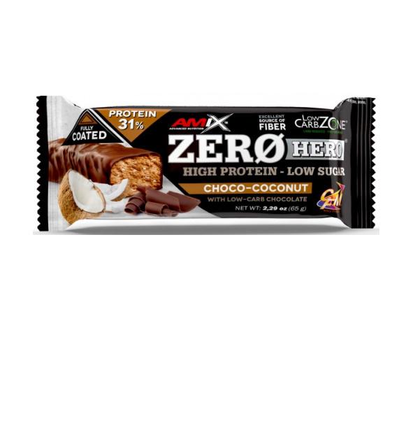 Протеиновый батончик Amix Nutrition Low-Carb ZeroHero Protein Bar 65 g Chocolate Coconut