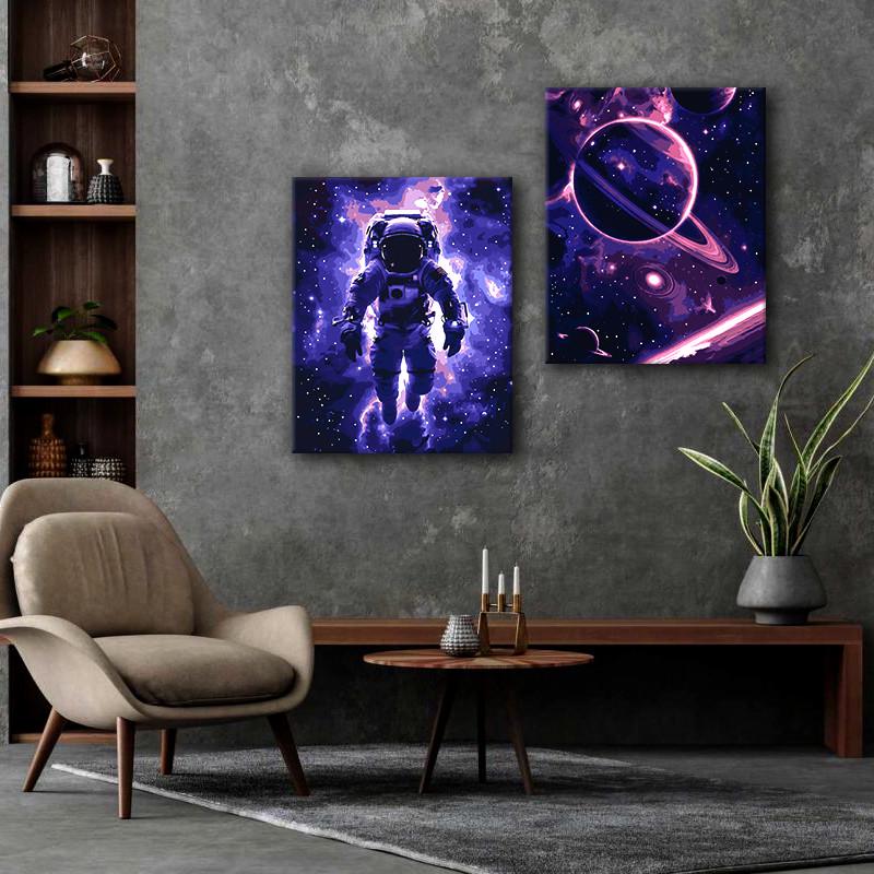 Набір картин за номерами Riviera Blanca Universe ITR-112 зі світлодіодною підсвіткою 2 шт. (2609182747)