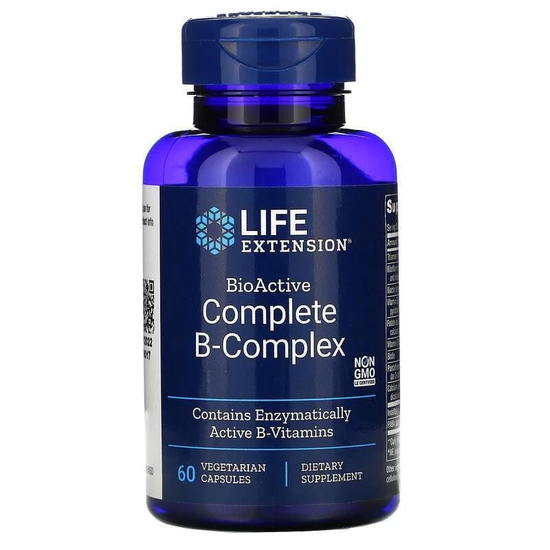 Комплекс витаминов В Life Extension BioActive Complete 60 растительных капс.