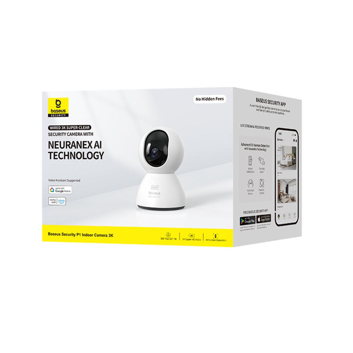 Камера IP відеоспостереження Baseus Security P1 Indoor Camera 3K 2560х1440 EU White (S0TV012132) - фото 7 Камера IP відеоспостереження Baseus Security P1 Indoor Camera 3K 2560х1440 EU White (S0TV012132) - фото 7