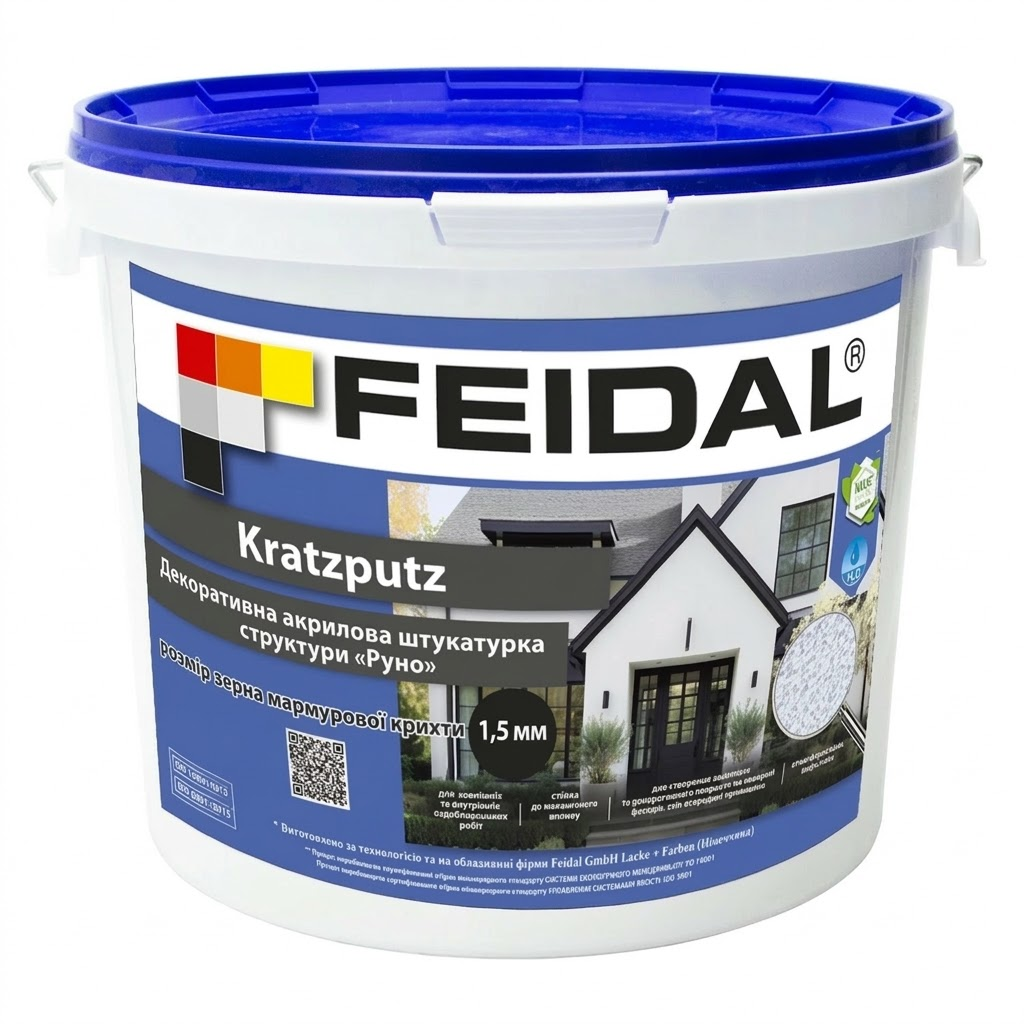 Штукатурка декоративная баранец Feidal Kratzputz 1,5 мм 25 кг