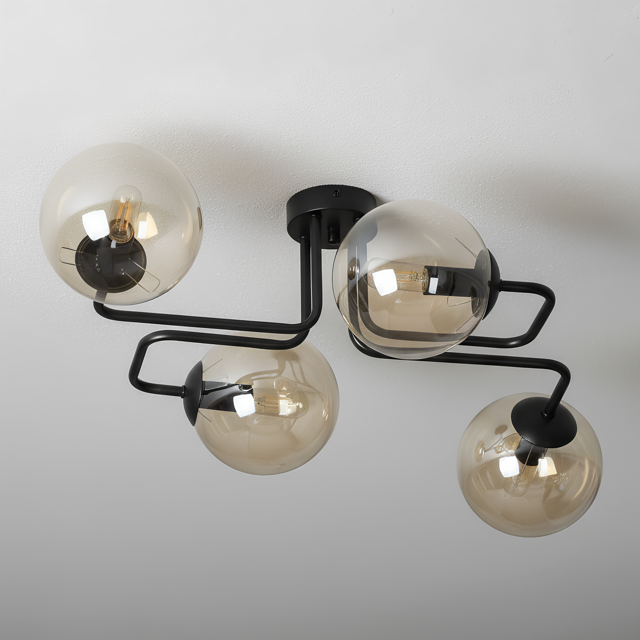 Люстра Sirius на четыре сферических плафона под лампу Е27 Черный (9713-4 BK)