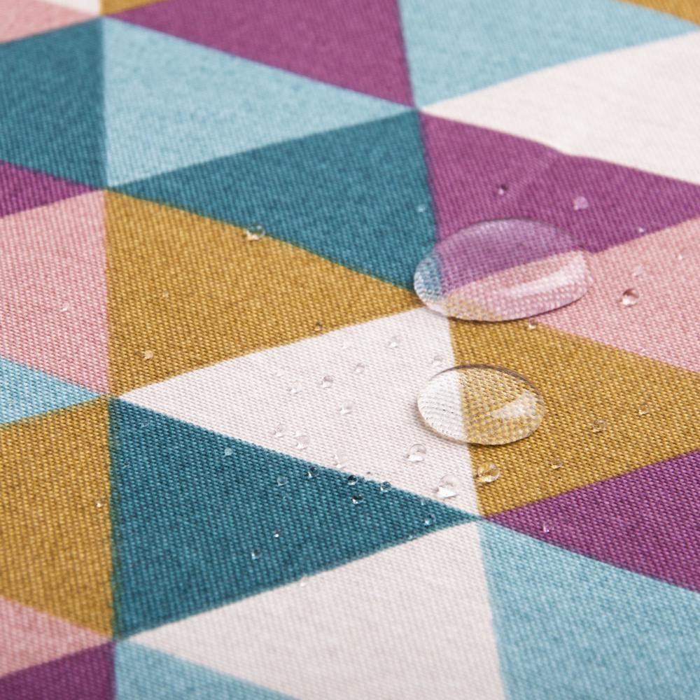 Ткань декоративная Треугольники хлопок с водоотталкивающей пропиткой V-1 Серый/Бордовый (22690)