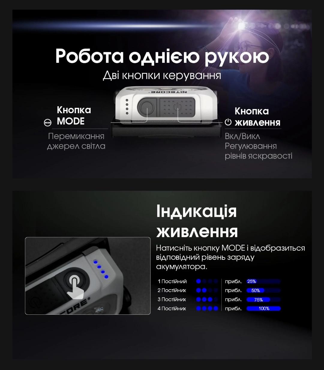 Ліхтар налобний Nitecore NU21 USB type-C 360 Лм 500 мАг Жовтий (010222) - фото 6 Ліхтар налобний Nitecore NU21 USB type-C 360 Лм 500 мАг Жовтий (010222) - фото 6