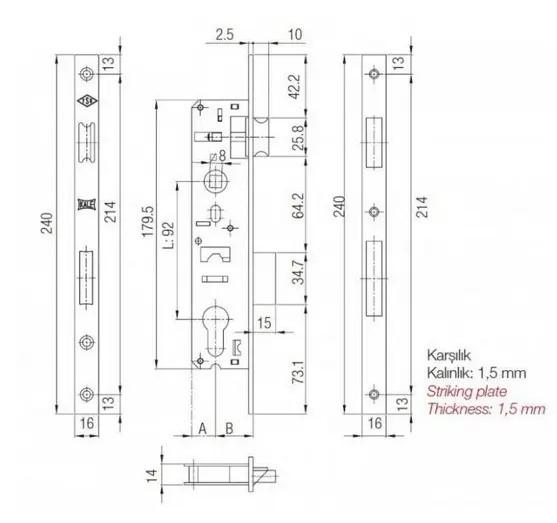 Замок цилиндровый 192 Р узкопрофильный бексет 25/92 мм Хром (1-30150) - фото 2 Замок цилиндровый 192 Р узкопрофильный бексет 25/92 мм Хром (1-30150) - фото 2