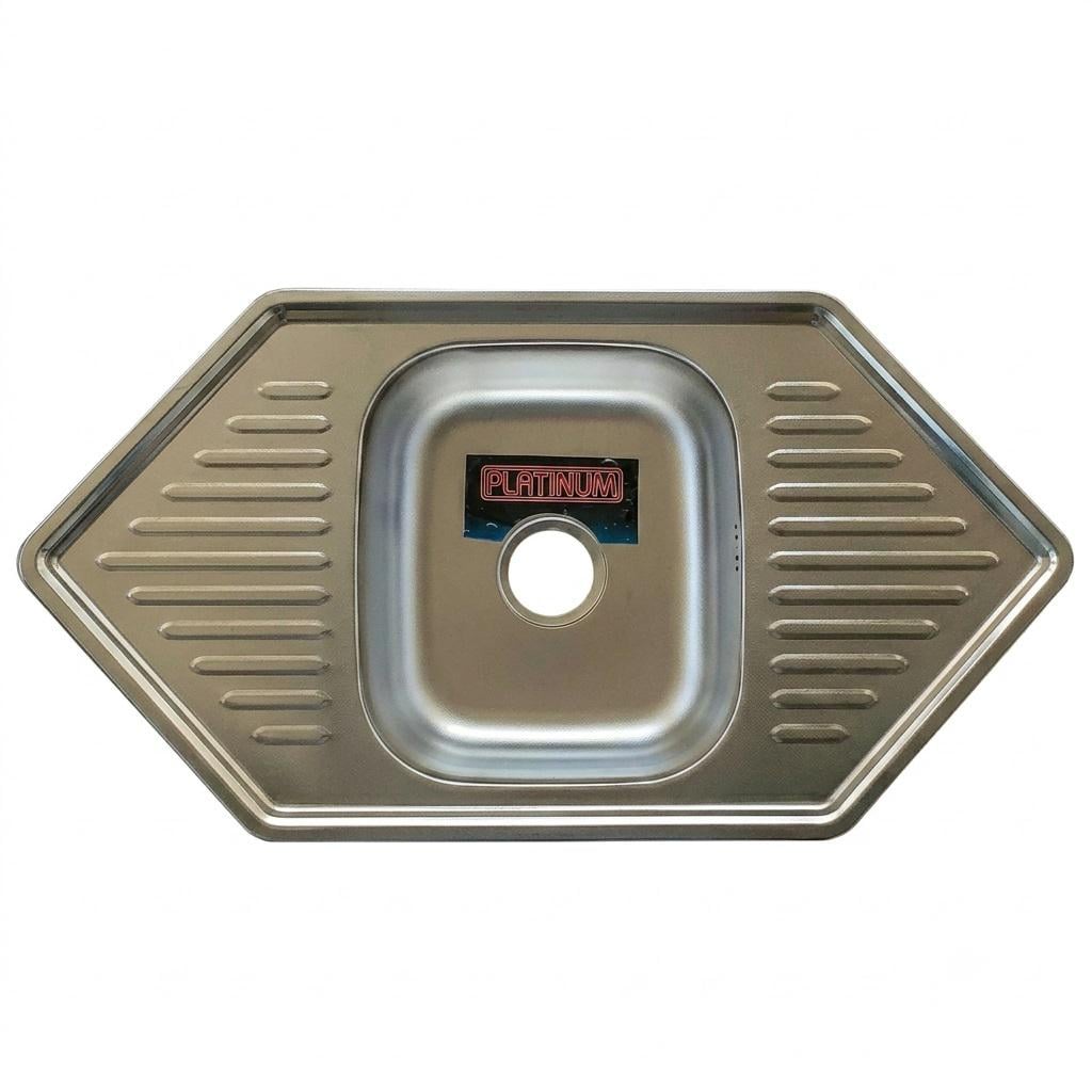 Мийка для кухні Platinum 95/50В Decor урізна асиметрична 0,8 мм (83)