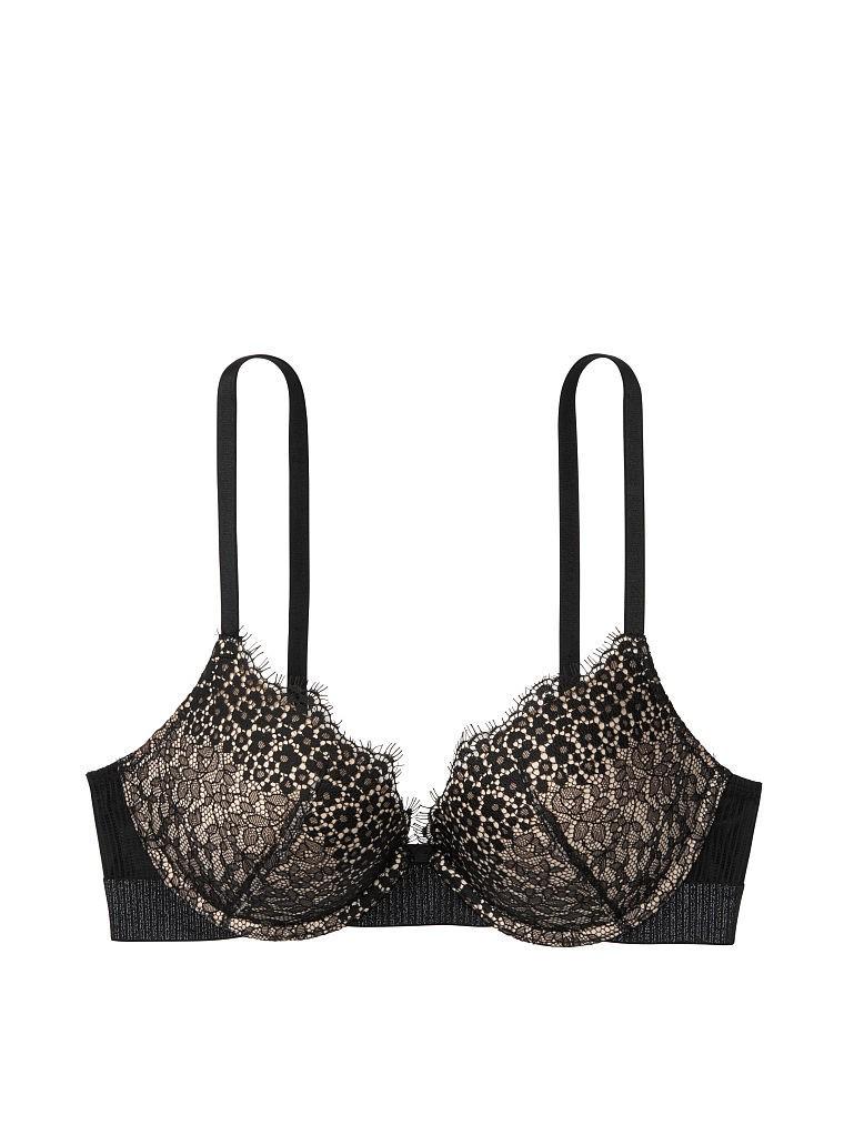 Бюстгальтер Victoria's Secret 398-450 Push-up 75В Черный/Бежевый (1-30) - фото 3