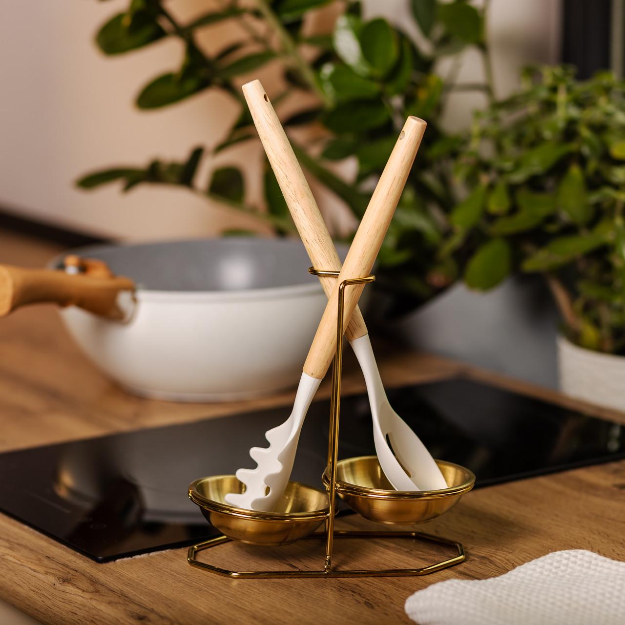 Підставка вертикальна для половника або ложок на 2 секції 20x12,5x19,5 см Золотий (25905614) - фото 13 Підставка вертикальна для половника або ложок на 2 секції 20x12,5x19,5 см Золотий (25905614) - фото 13