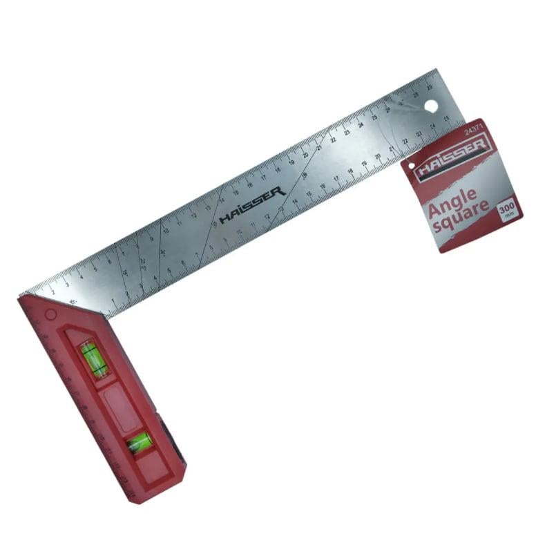 Кутник Haisser 24371 будівельний з пластиковою ручкой та рівнем 300 мм