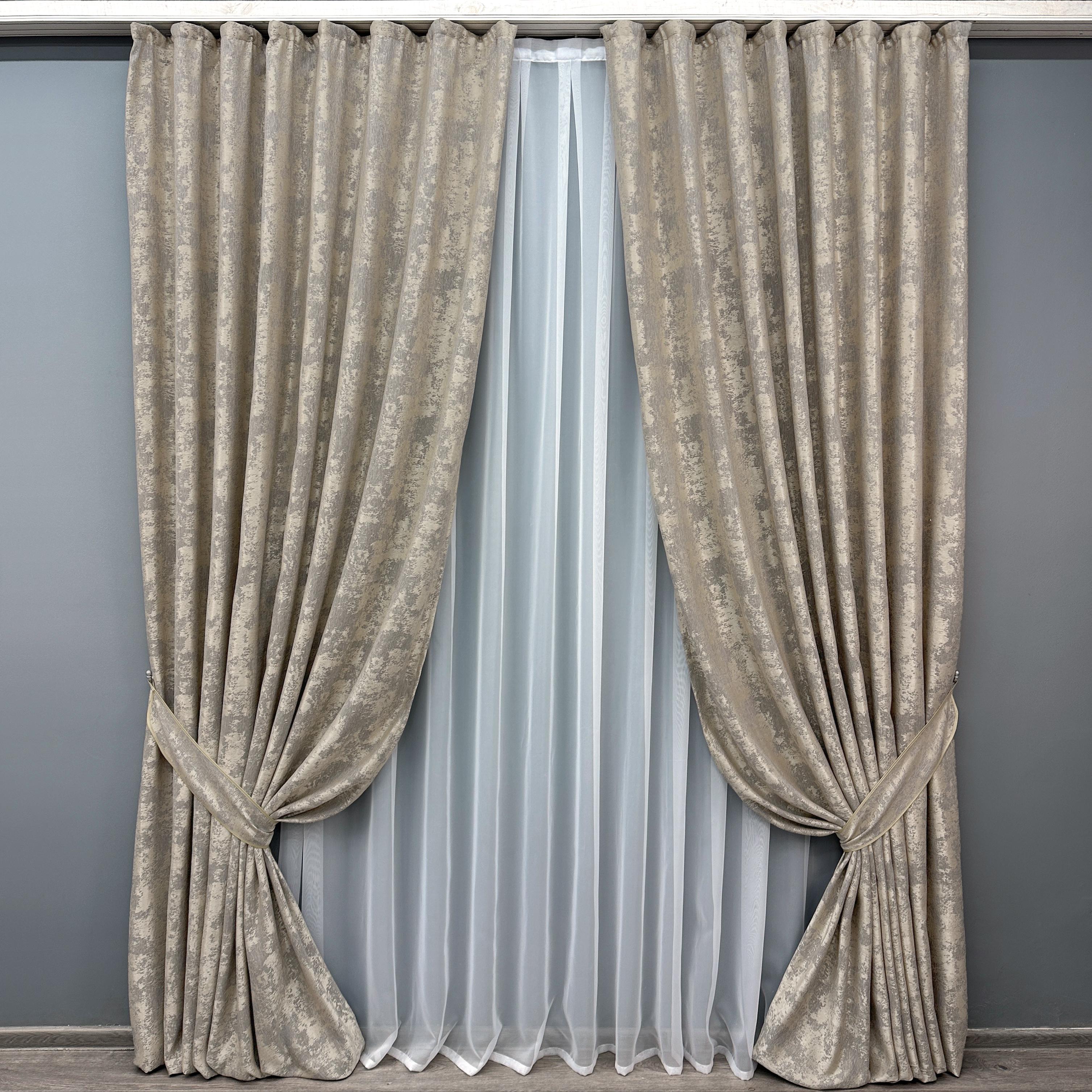 Комплект штор VR-Textil Sultan XO №1144ш жаккард 150х270 см 2 шт. Кофейно-серый (30-957)