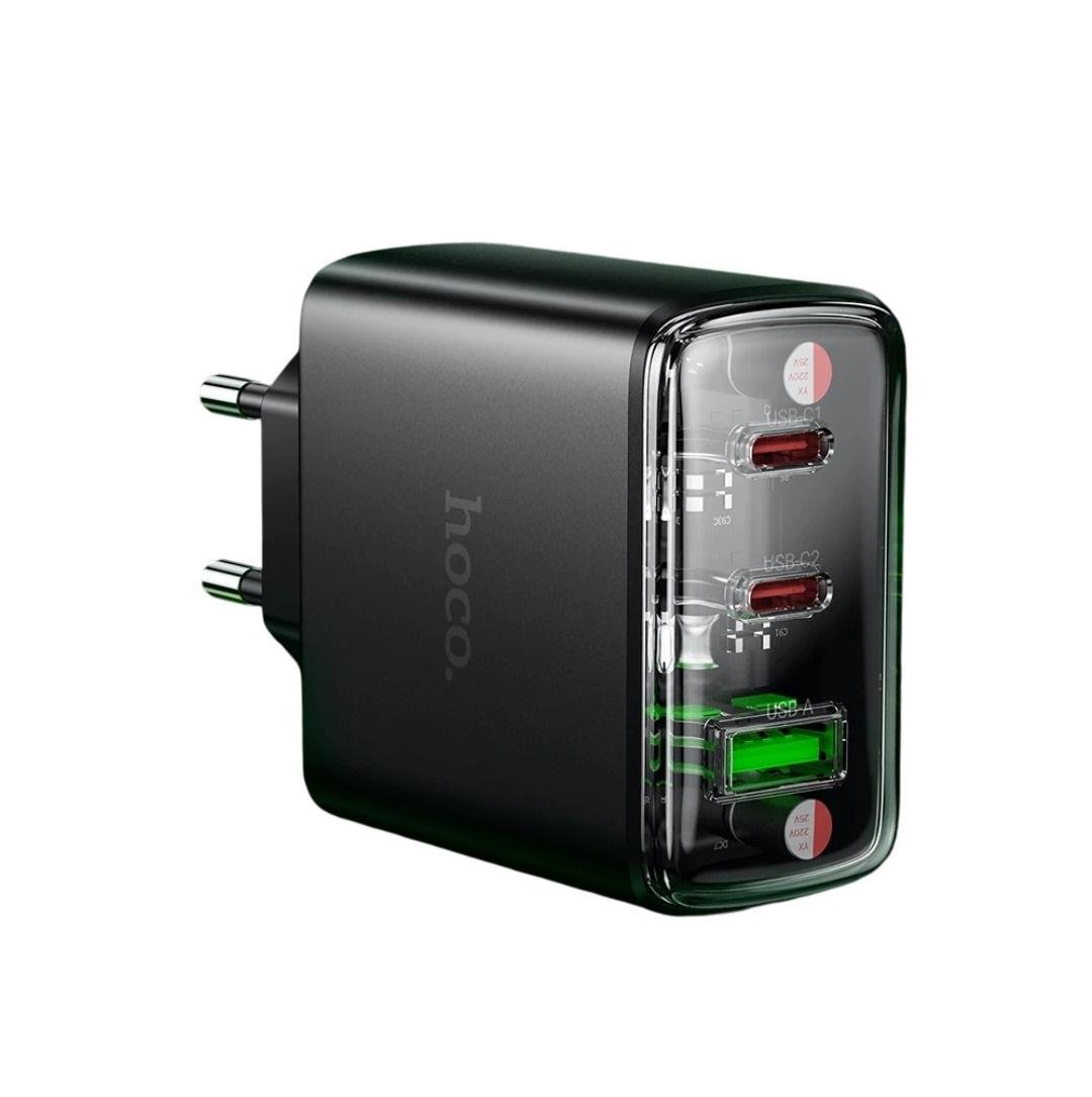 Зарядний пристрій мережевий Hoco GaN Charger 2C/U 65W Black (25397278) Зарядний пристрій мережевий Hoco GaN Charger 2C/U 65W Black (25397278)