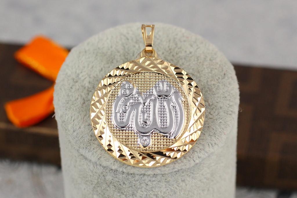 Кулон Xuping Jewelry Круглый мусульманский 3,5 см Золотистый