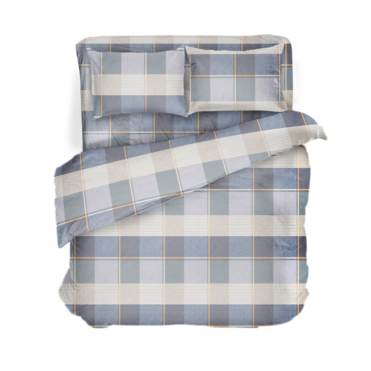 Постільна білизна Lelit бязь євро Блакитний з білим (B-1148)