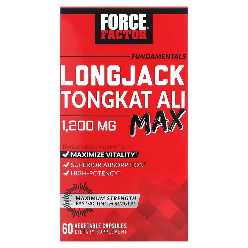 Комплекс Force Factor Fundamentals LongJack Tongkat Ali Max для репродуктивного здоровья мужчин 1,200 mg 60 vegetable capsules