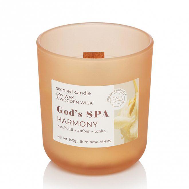 Свеча ароматическая Flora God's SPA Harmony с деревянным фитилем (28873)