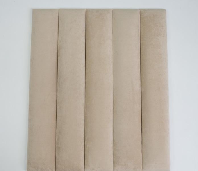 Стеновая панель самоклеящаяся мягкая Soft Pan велюр 15x90х3,7 см матовый Бежевый (159004)