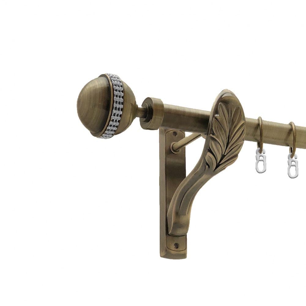 Карниз металлический Orvit Авея однорядный ретро/гладкая труба/кольцо металлическое Антик 25 мм 200 см (4224622)