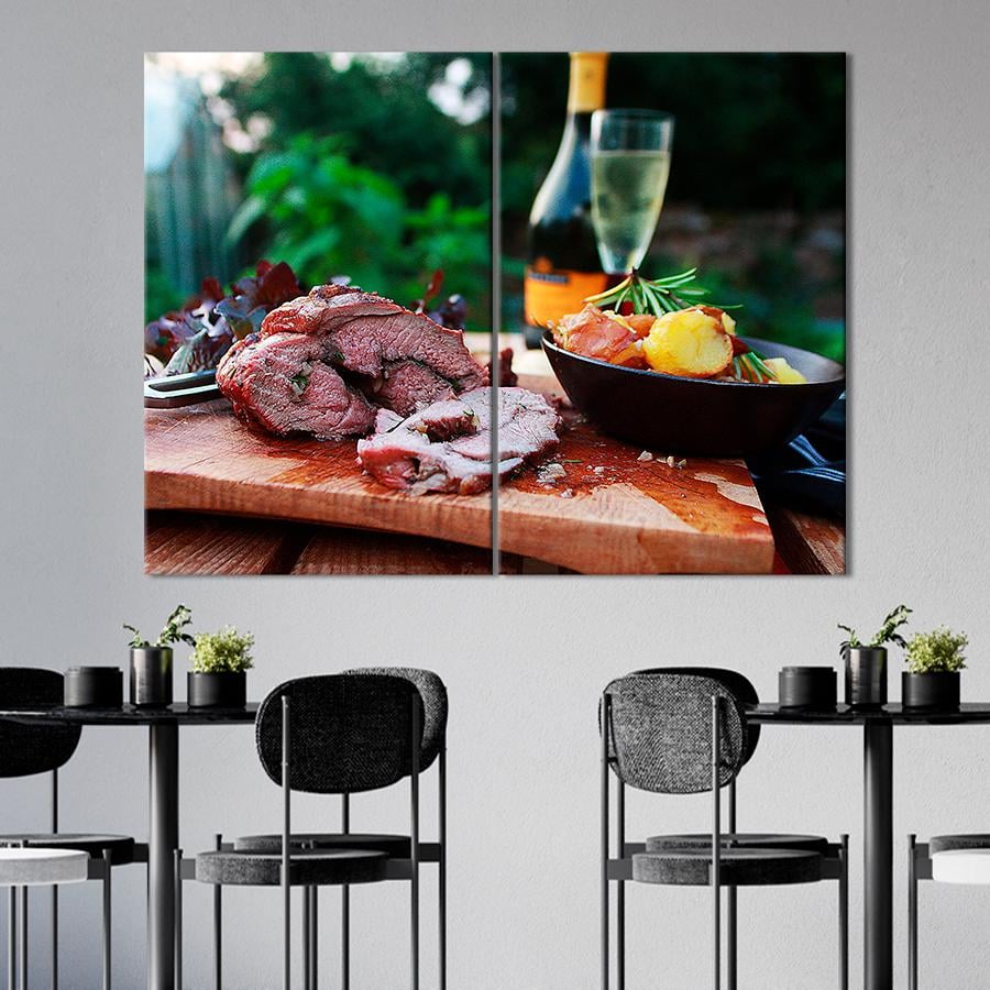 Настінний декор Запечене м'ясо та шампанське 165x122 см (A259-2)