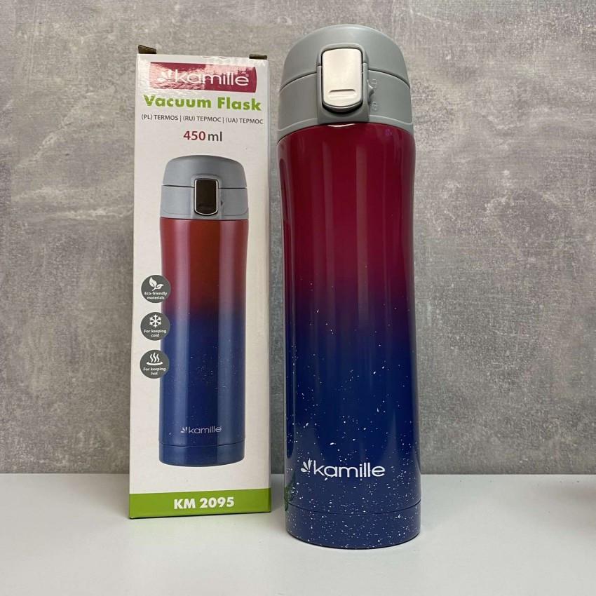 Термос Kamille КМ-2095 из нержавеющей стали 450 мл Красный с синим (1932085823)