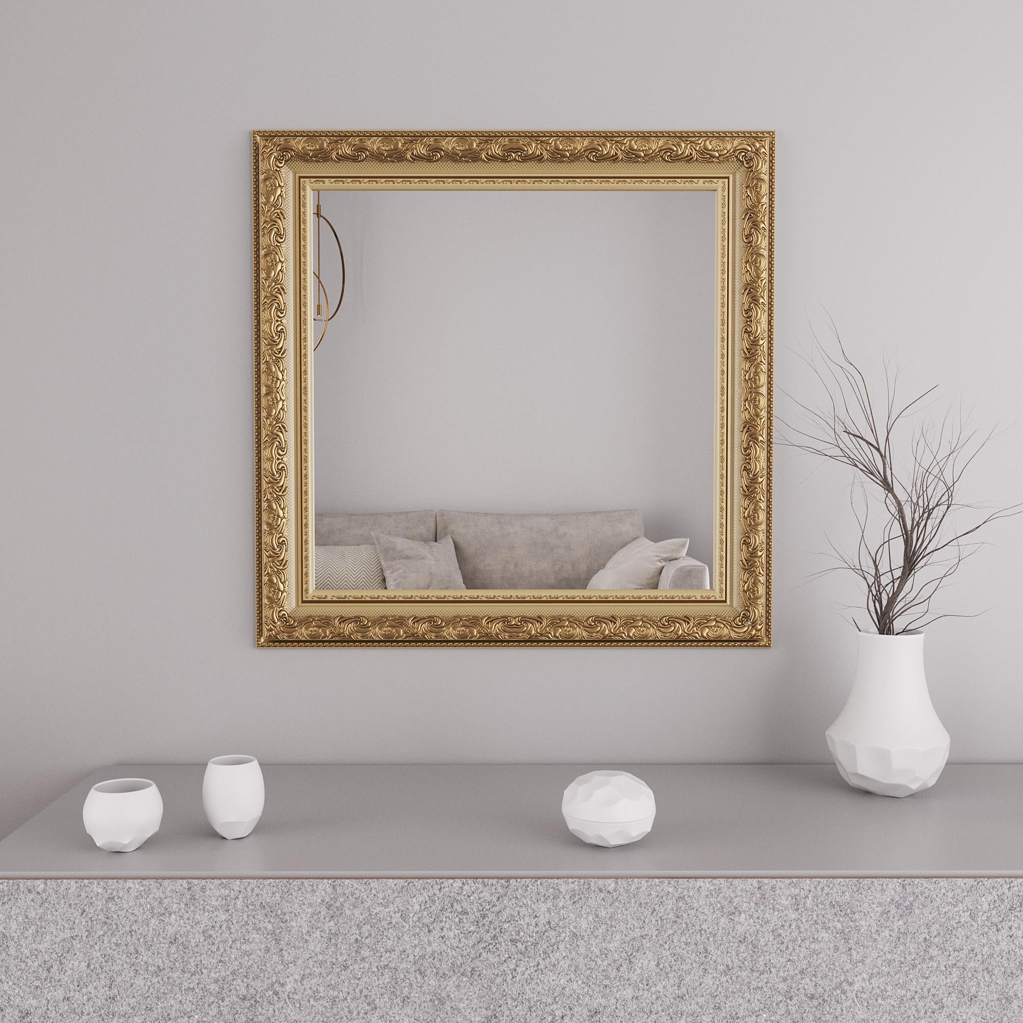 Зеркало настенное Black Mirror 96х96 см Золотой с патиной (8731А-35)