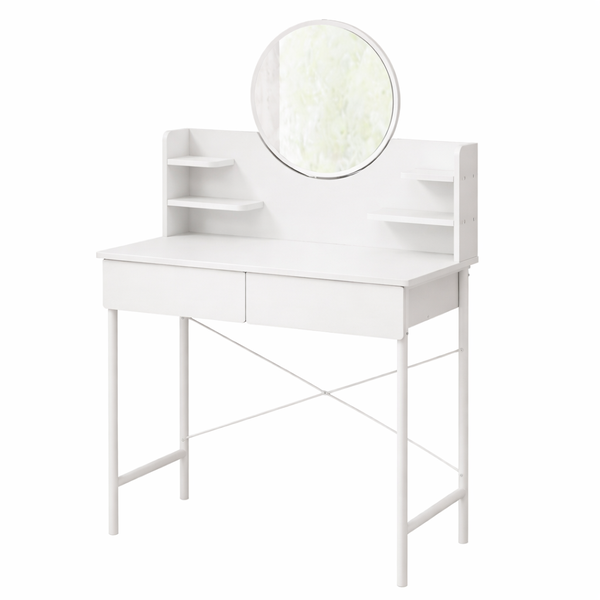 Туалетный столик RIAS D92A с зеркалом и 2 ящиками 126x80x40 см White (3_08176) Туалетный столик RIAS D92A с зеркалом и 2 ящиками 126x80x40 см White (3_08176)