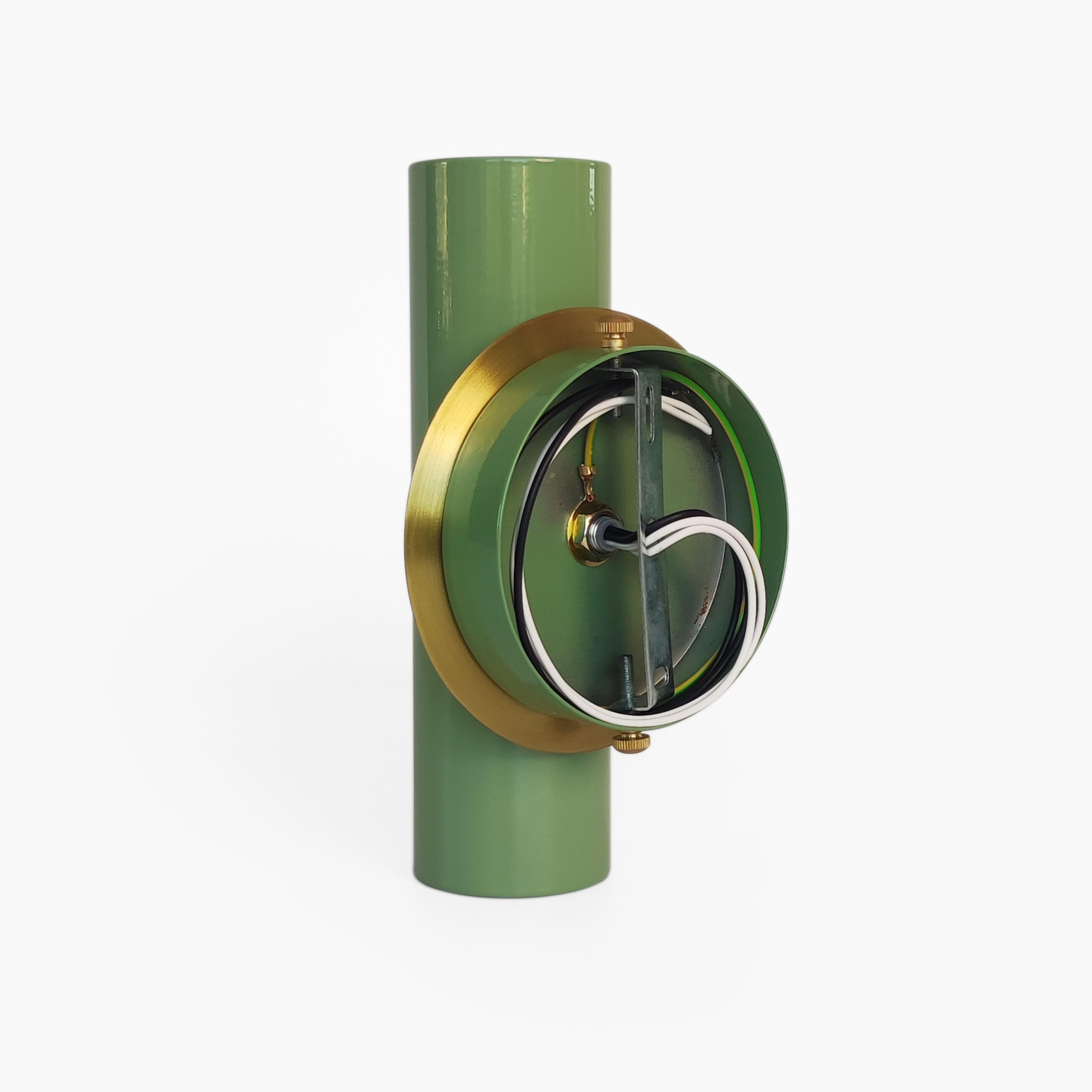 Настенный двойной светильник Gaff Design с деталями из латуни для ванной или спальни Зеленый (BRASS6) - фото 3