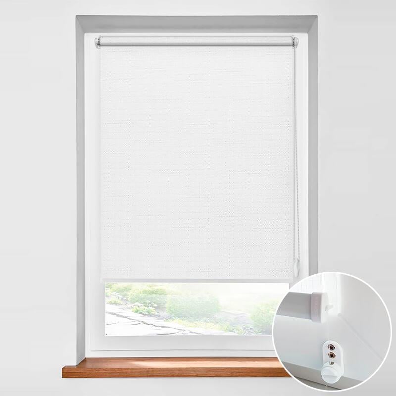 Ролета тканевая E-ROLETA Лен 800 с фиксацией под наклон 75х250 см Белый (L800-75-250)