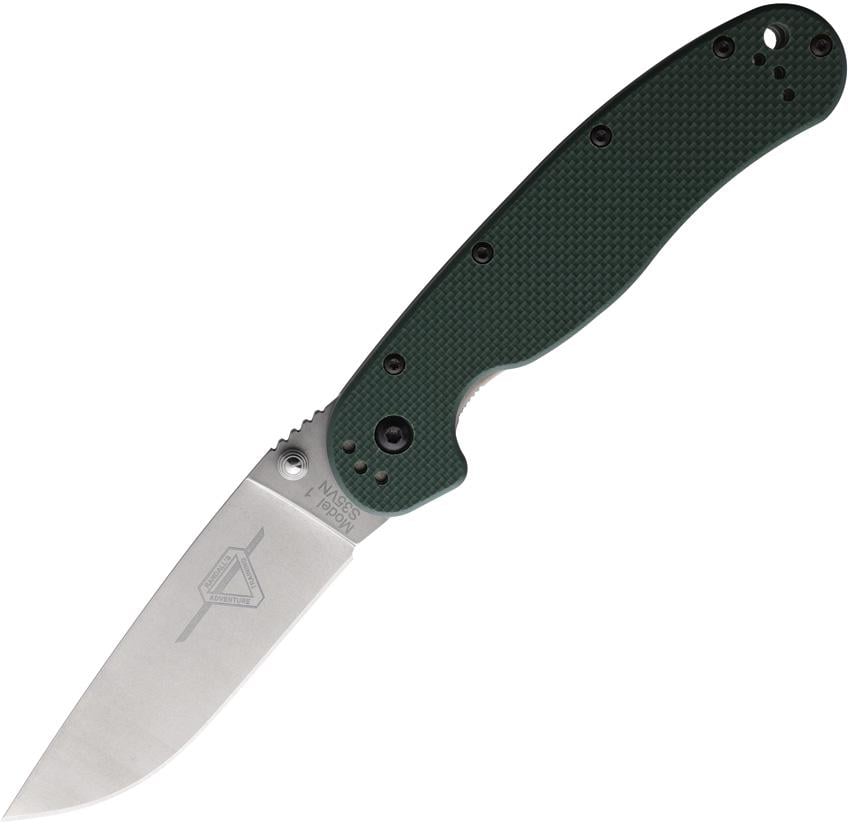 Ніж Ontario Rat Model 1 Forest Green G-10 S35VN Stonewash (8992)