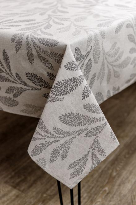 Скатерть Simfoni Серые листья на натюрель 120x136 см (33541)