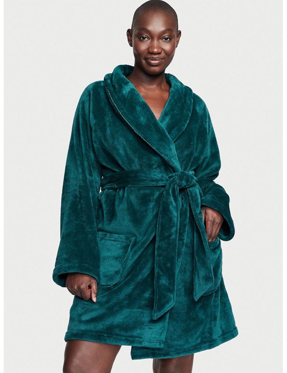 Халат женский плюшевый Victoria's Secret Short Cozy Robe XS/S Изумрудный (2816316898) - фото 3