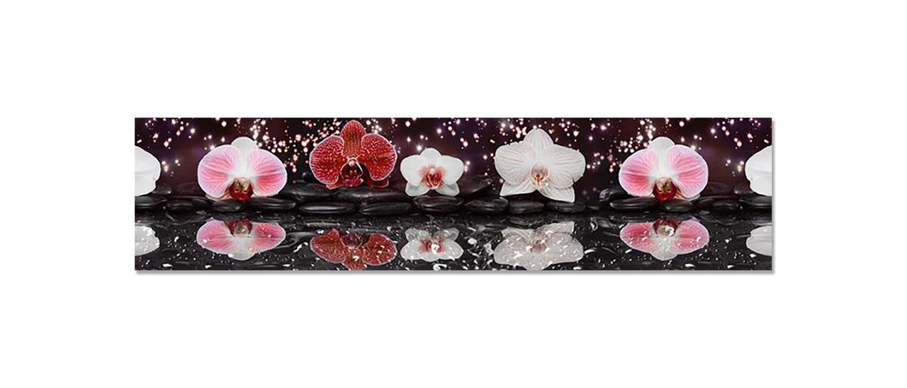Наклейка виниловая на кухню Zatarga Орхидеи отражение 600х2500 мм (1294193327) Наклейка виниловая на кухню Zatarga Орхидеи отражение 600х2500 мм (1294193327)