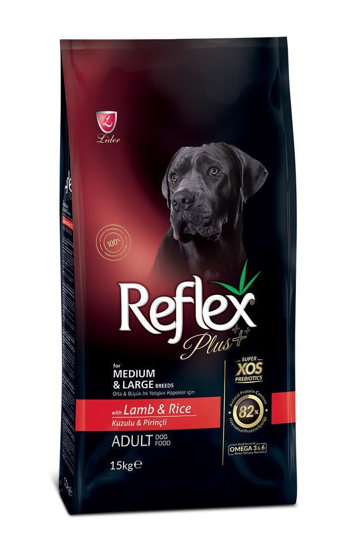 Корм сухой Reflex Plus Dog Medium&Large Breeds Lamb&Rice с ягненком для взрослых собак средних и крупных пород 15 кг (RFX-205) - фото 1