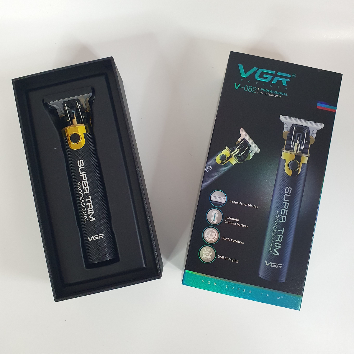 Машинка-тример VGR професійна акумуляторна для стрижки волосся бороди та вусів (V-082) - фото 5