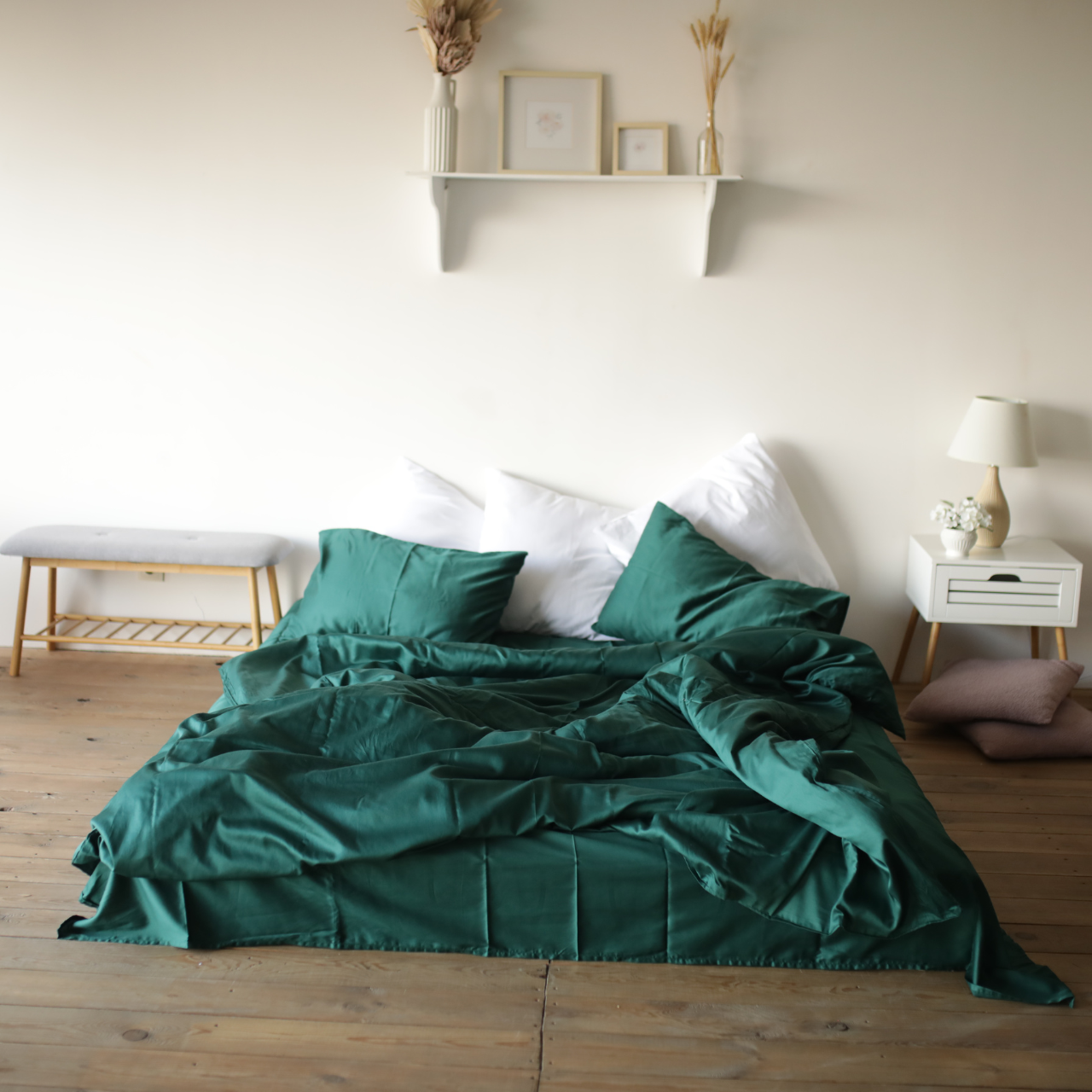 Постільна білизна Ohra Home Сатин Emerald сімейний Смарагдовий