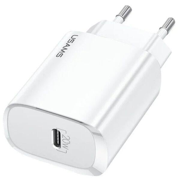 Адаптер мережний Usams T39 Single Port PD Fast Charger US-CC131 White (ae14eabc) - фото 3