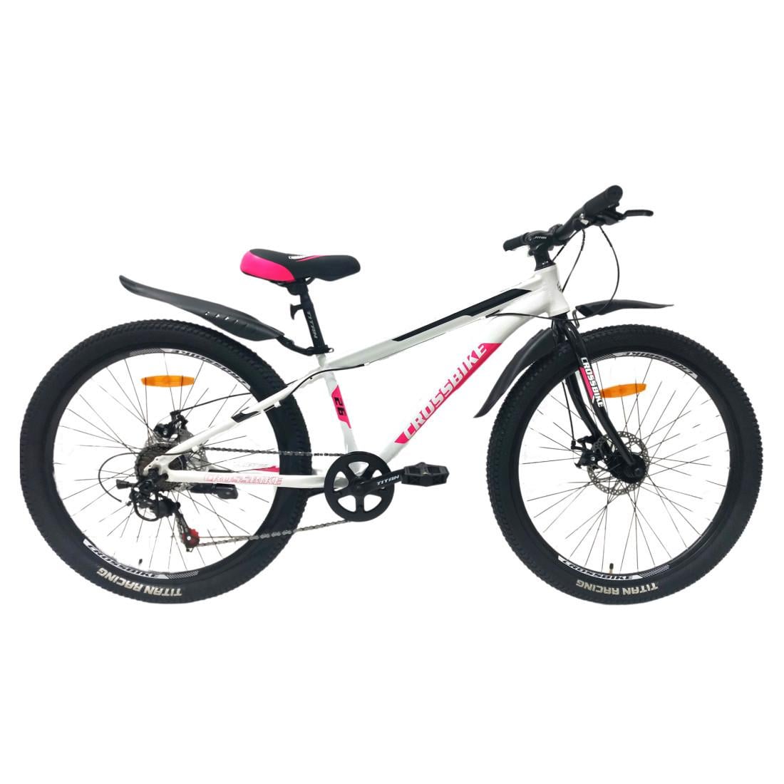 Велосипед Crossbike Dragster Rigid 26"/13" Бело-розовый