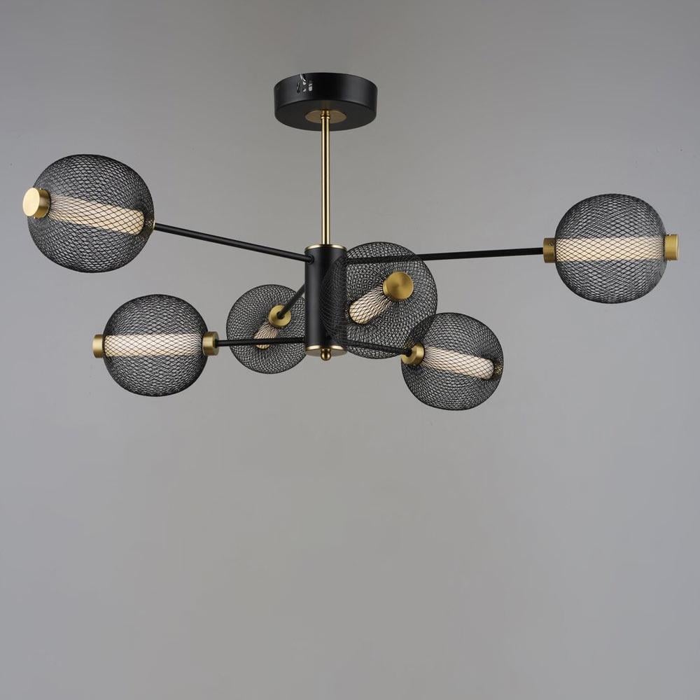 Люстра потолочная светодиодная LED Light House SRS-20402/6 3000K/6500K Черный/Золотой