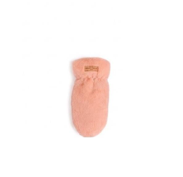 Варежки детские норковые зимние one sise Персиковый (M30-63)