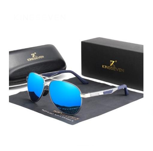 Солнцезащитные очки KINGSEVEN DESIGN Авиатор в классической оправе с поляризованными линзами Синий (N7720)