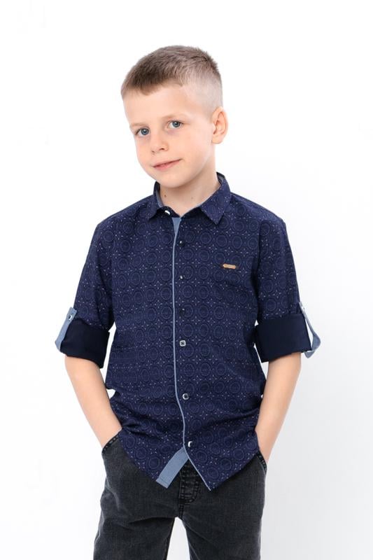 Сорочка для хлопчика р. 5 Синій (15210-1-v0)