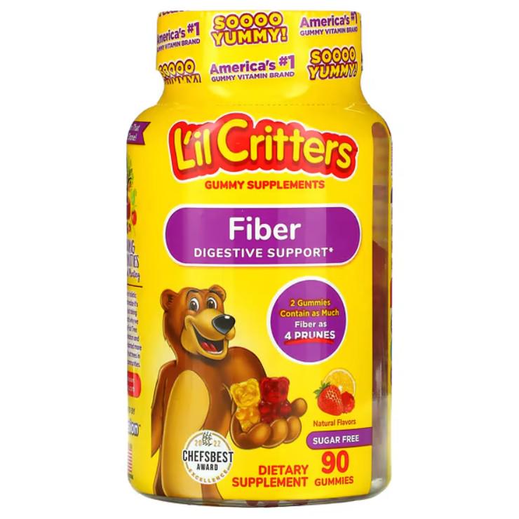 Натуральная добавка L'il Critters Fiber Digestive Support Natural Flavors 90 жевательных таблеток (LIL-02413)
