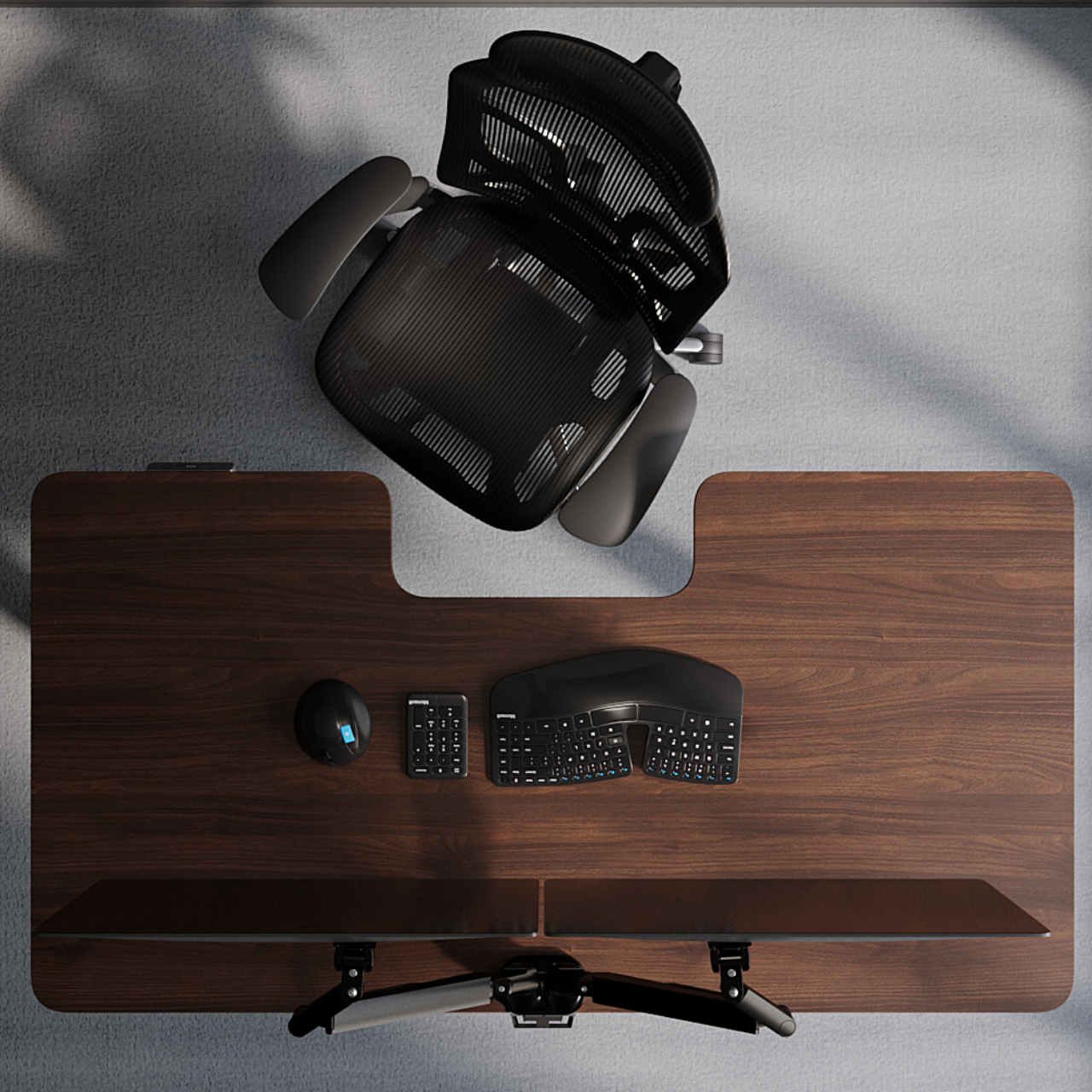 Регулируемый стол от TEHNOTABLE BestFit Pro с ДСП столешницей с эргономичным вырезом 1800x820x18 (005-19-01/010-03) - фото 3 Регулируемый стол от TEHNOTABLE BestFit Pro с ДСП столешницей с эргономичным вырезом 1800x820x18 (005-19-01/010-03) - фото 3