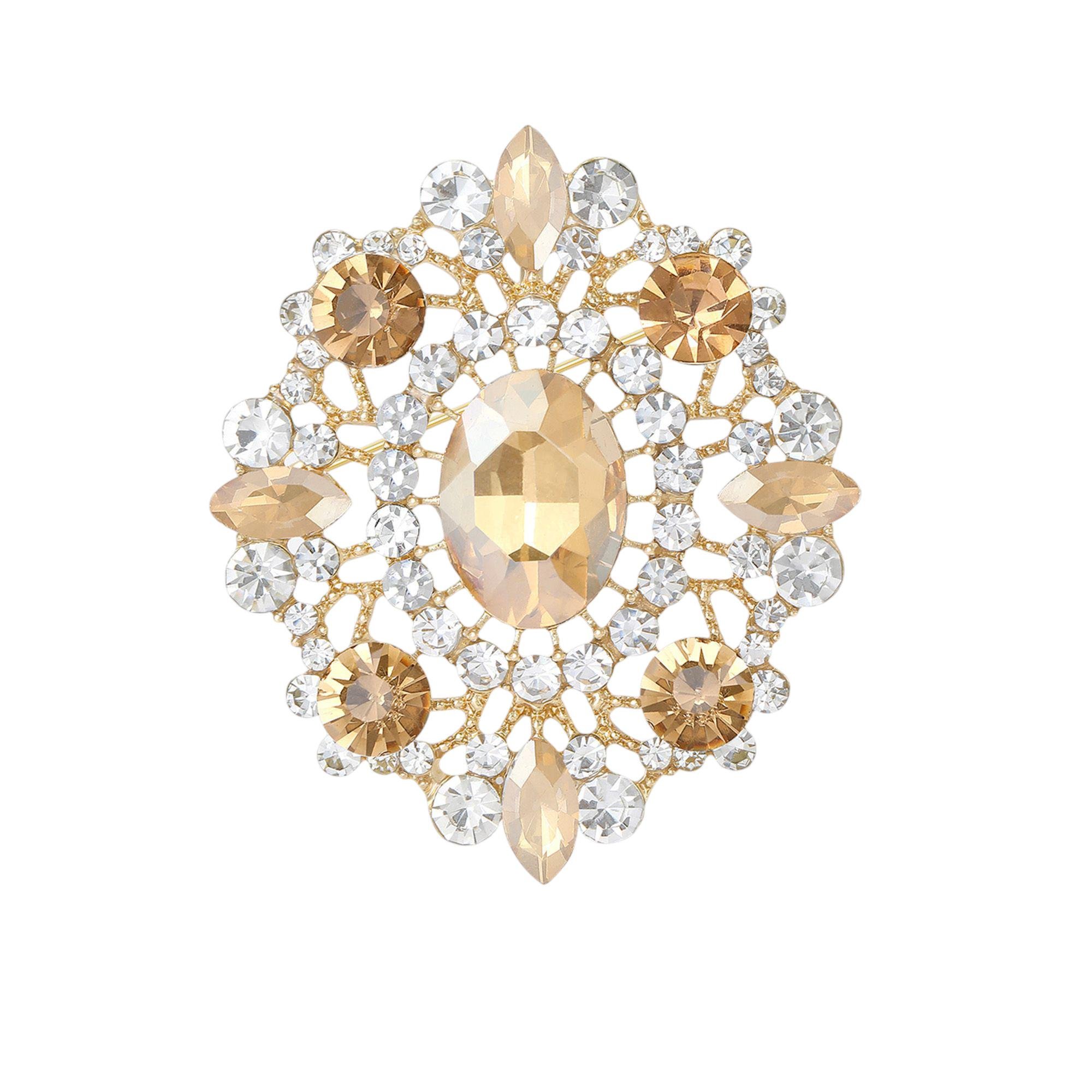 Брошка Овальна зі стразами 53x46 мм 17,2 г (494693364)