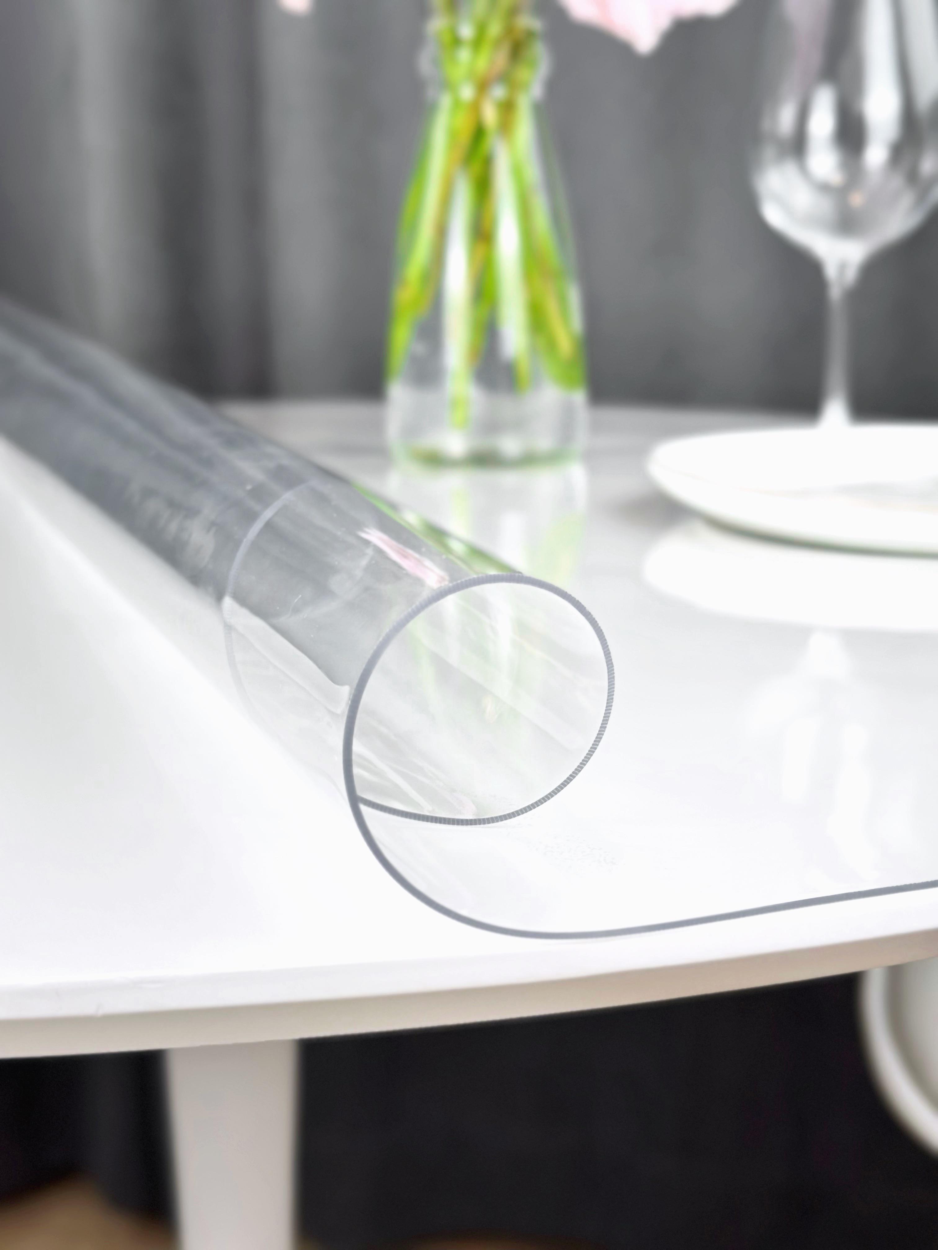 Скатертина силіконова круг Crystal м'яке скло ∅ 105 см/1,5 мм 1500 мікрон (1150-68)