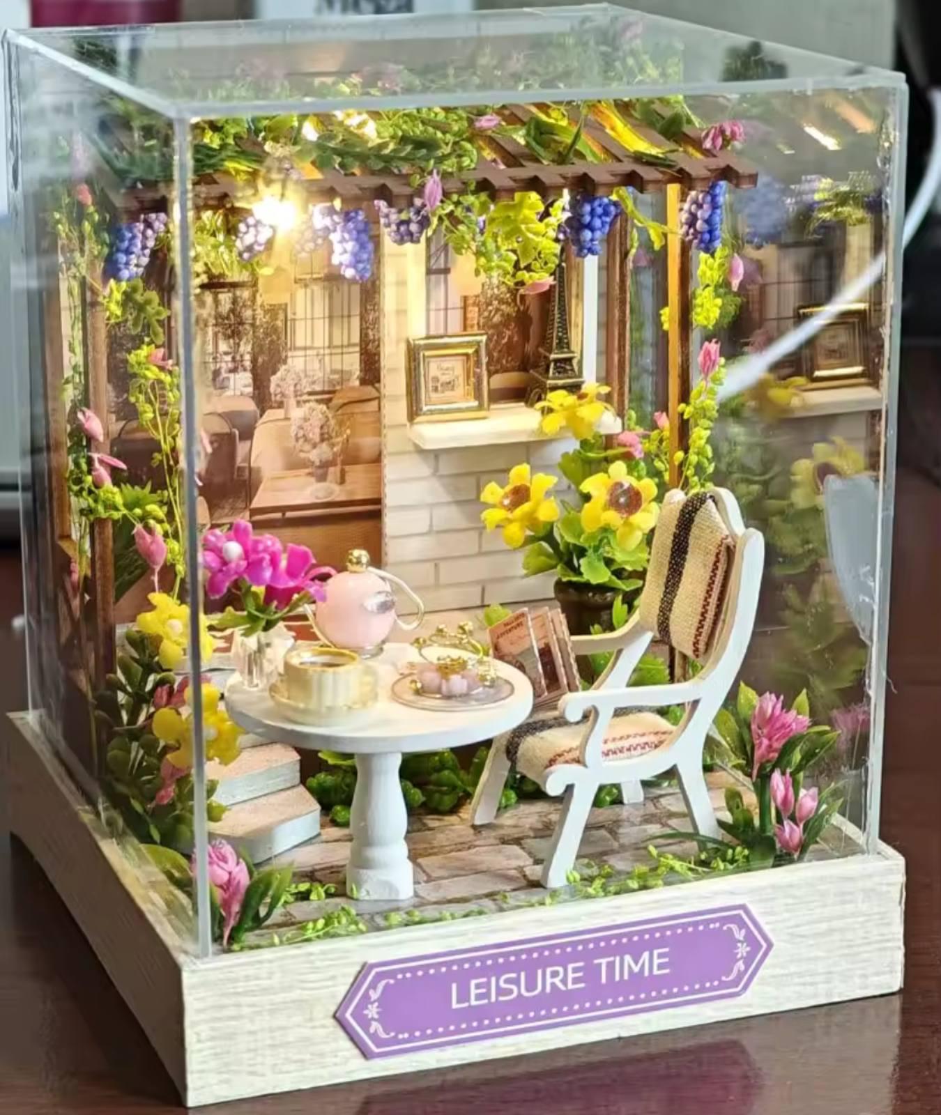 Румбокс Конструктор Мініатюрний будиночок Романтична Тераса збери сам з підсвічування