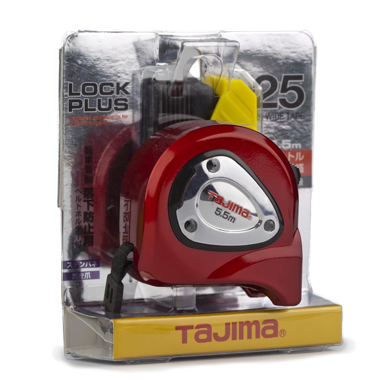 Рулетка строительная TAJIMA LOCK PLUS водостойкая с держателем на пояс 5,5 м/25 мм (29710371)