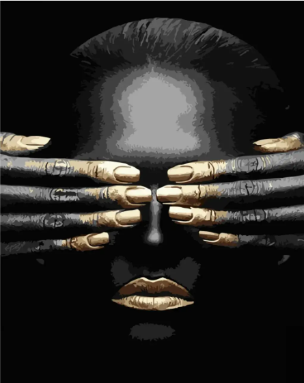 Картина по номерам Brushme с золотой краской Лицо Strateg Премиум 40х50 см (SY6789)