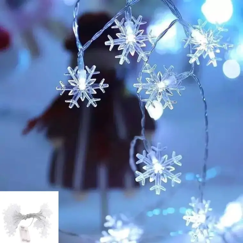 Гірлянда світлодіодна Сніжинки 3 м на батарейках Білий (2392533658) - фото 4
